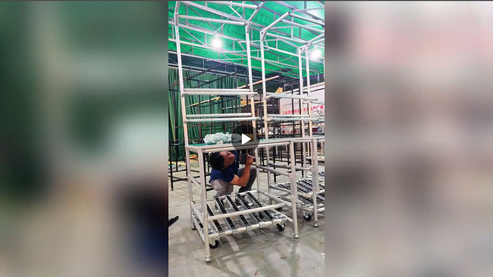 带滑轨铝管工作台